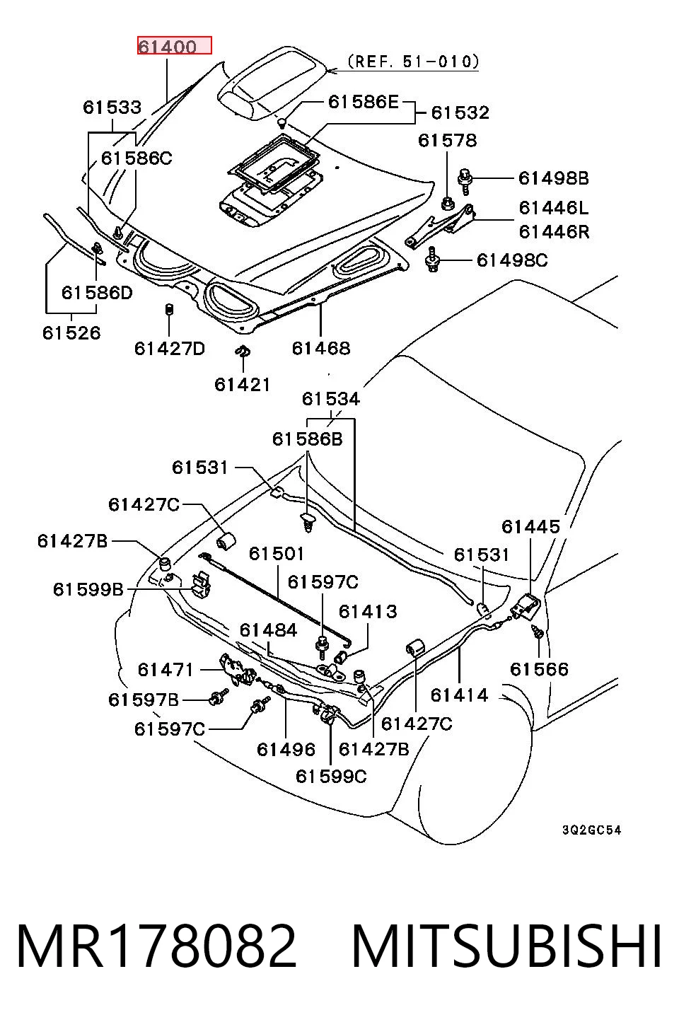 Капот на Mitsubishi L 200 III K60, K70