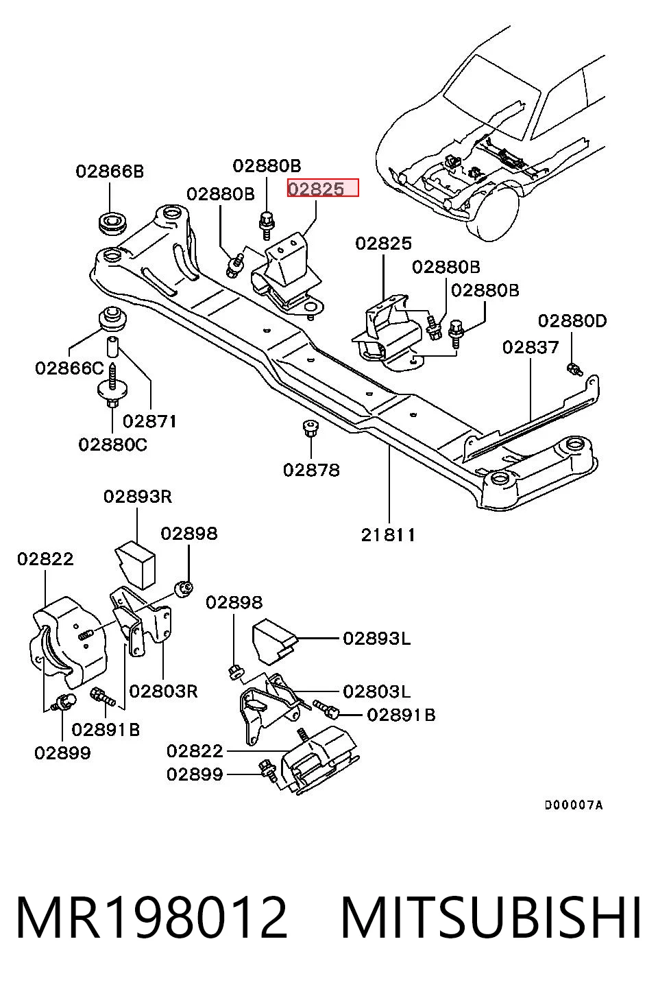 Подушка КПП Mitsubishi Pajero IV SHORT