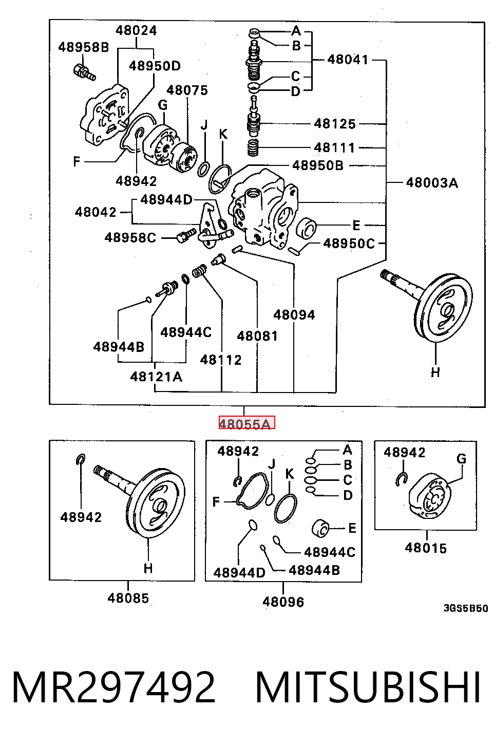 Насос ГУР MR297466 Chrysler