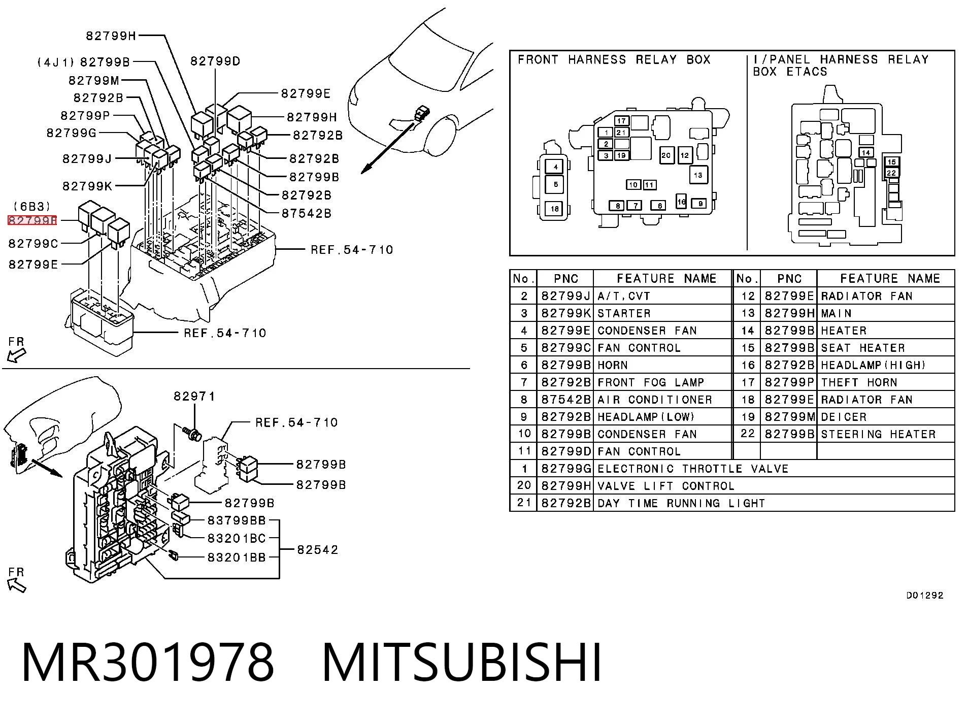 MR301978 Mitsubishi Реле вентилятора