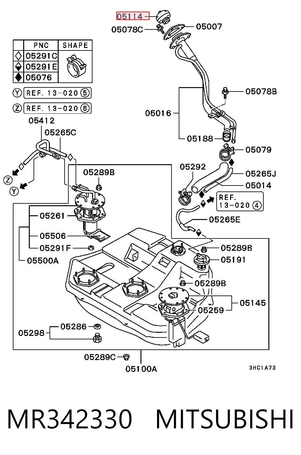 Пробка паливного бака Mitsubishi Pajero III позашляховик (V70) (2000 - 2006) ціна, від 20.81 USD