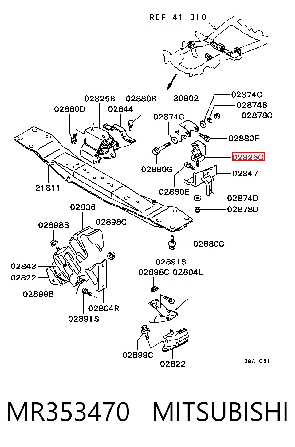 Подушка двигуна задня Mitsubishi L 200 3