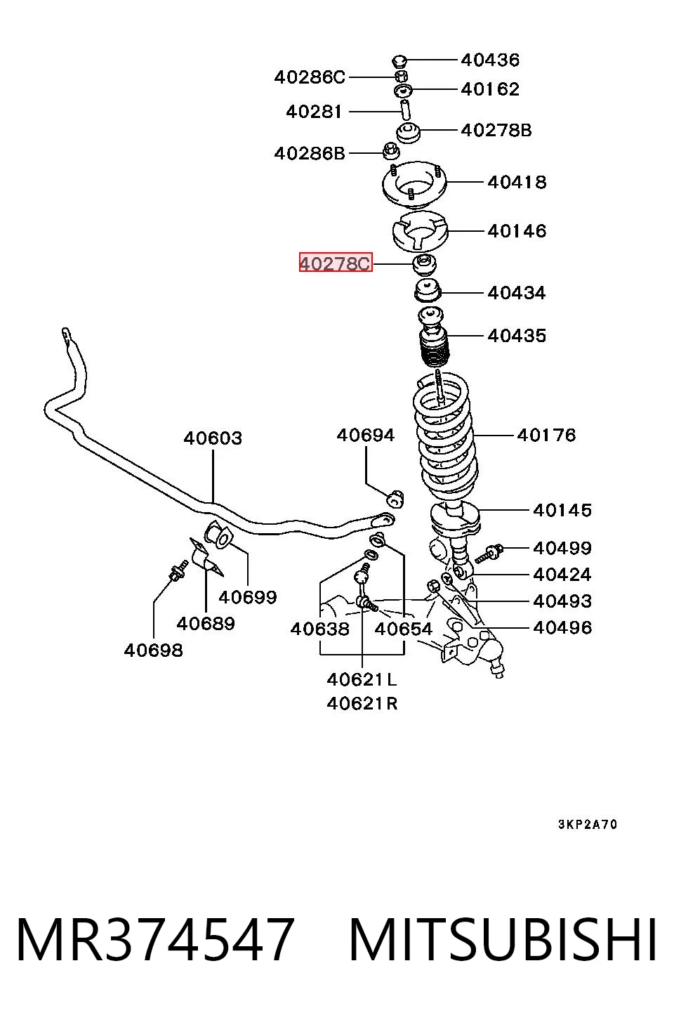 Опора стійки амортизатора переднього Mitsubishi Pajero III позашляховик (V70) (2000 - 2006) ціна, від 5.18 USD