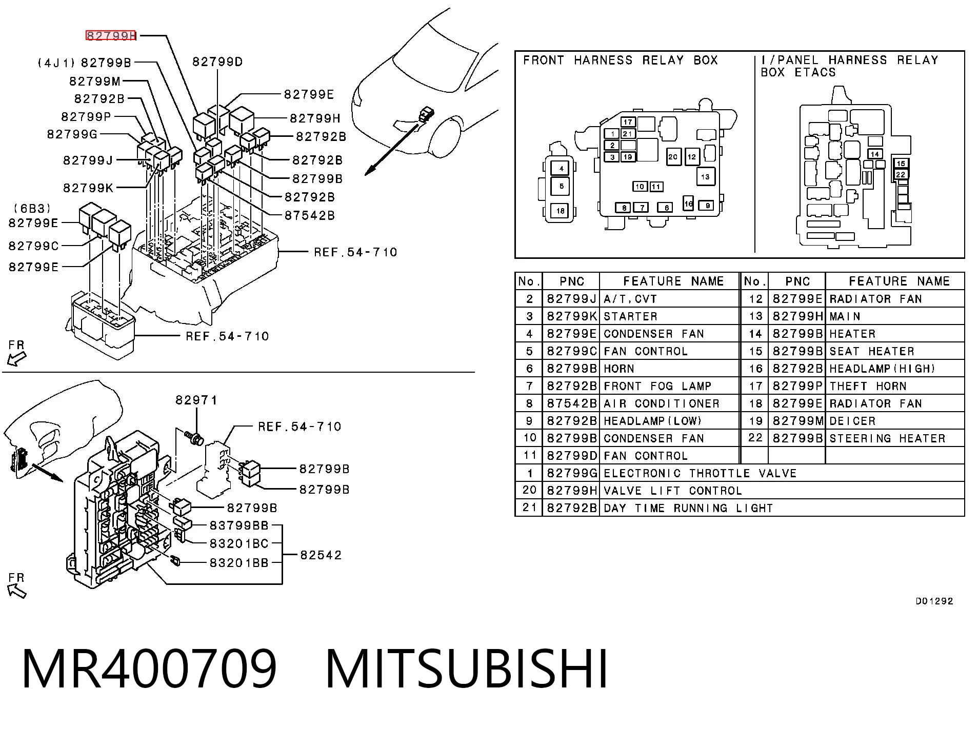 MR400709 Mitsubishi Реле вентилятора