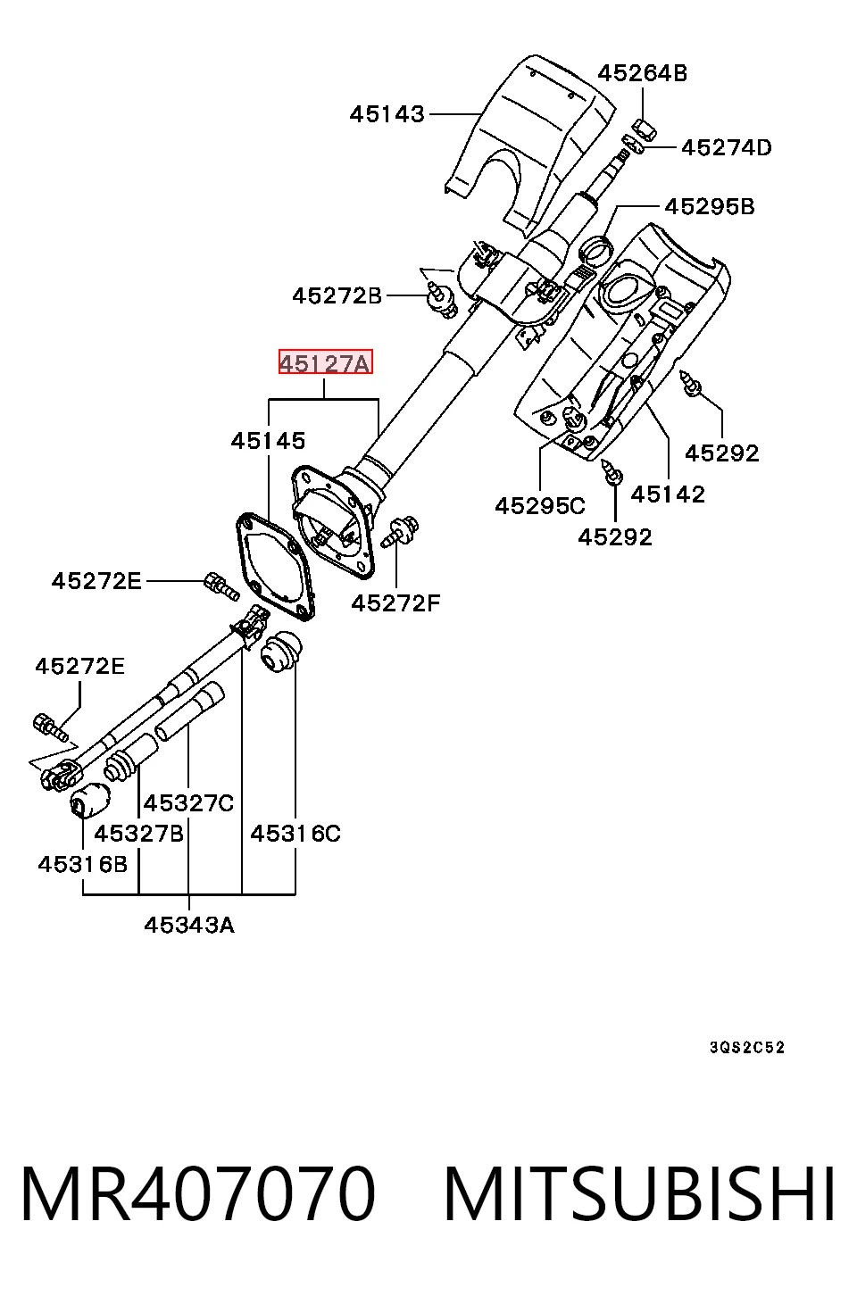 Колонка рульового управління на Mitsubishi L 200 III K60, K70