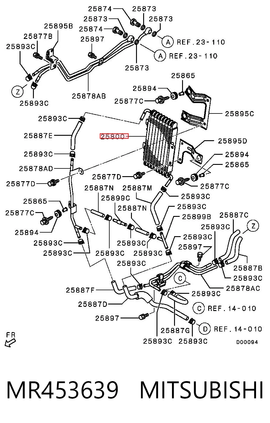 MR453639 Mitsubishi Радіатор охолодження, АКПП