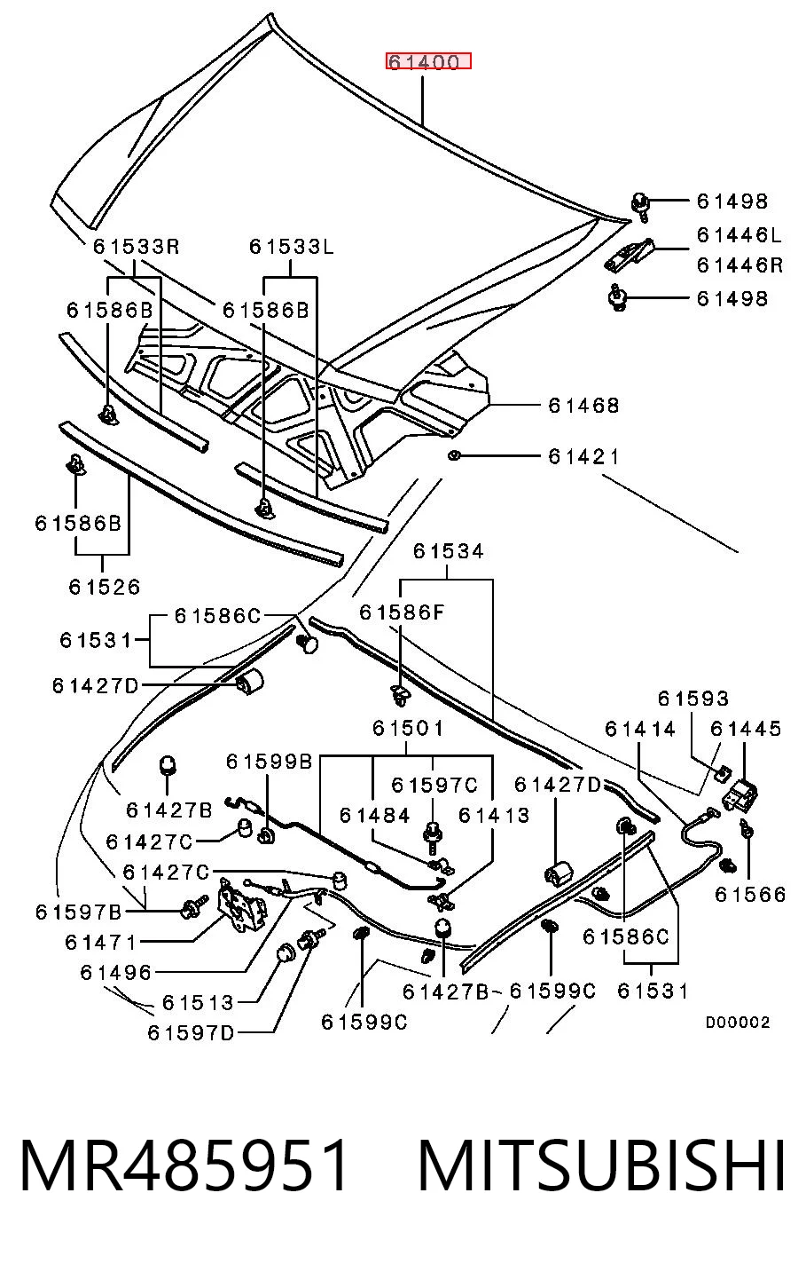 Капот Chrysler MR485951 ціна, від 132.17 USD