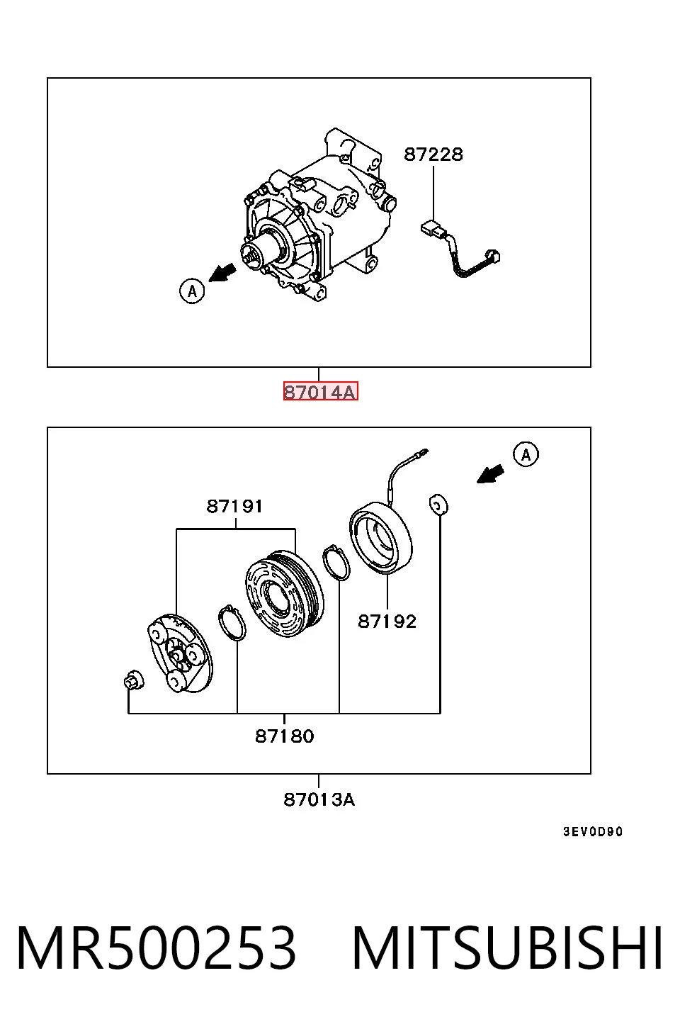 MR500253 Mitsubishi Компресор холодоагенту