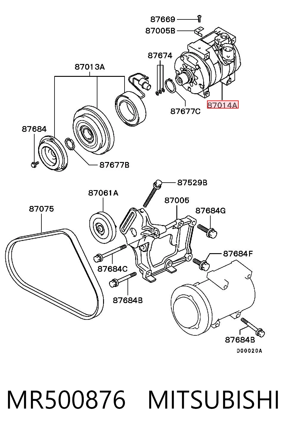 MR500876 Mitsubishi Компресор холодоагенту