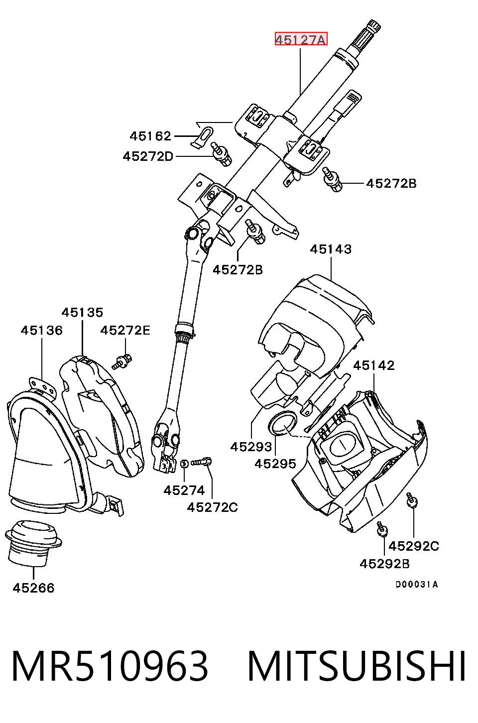 MN101704 Chrysler Колонка рульового управління