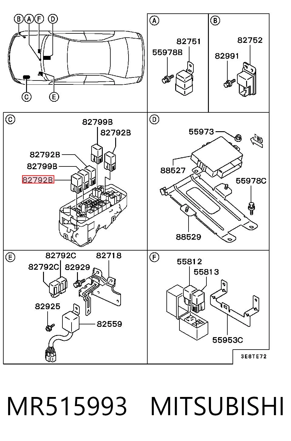 MR515993 Mitsubishi Реле стартера