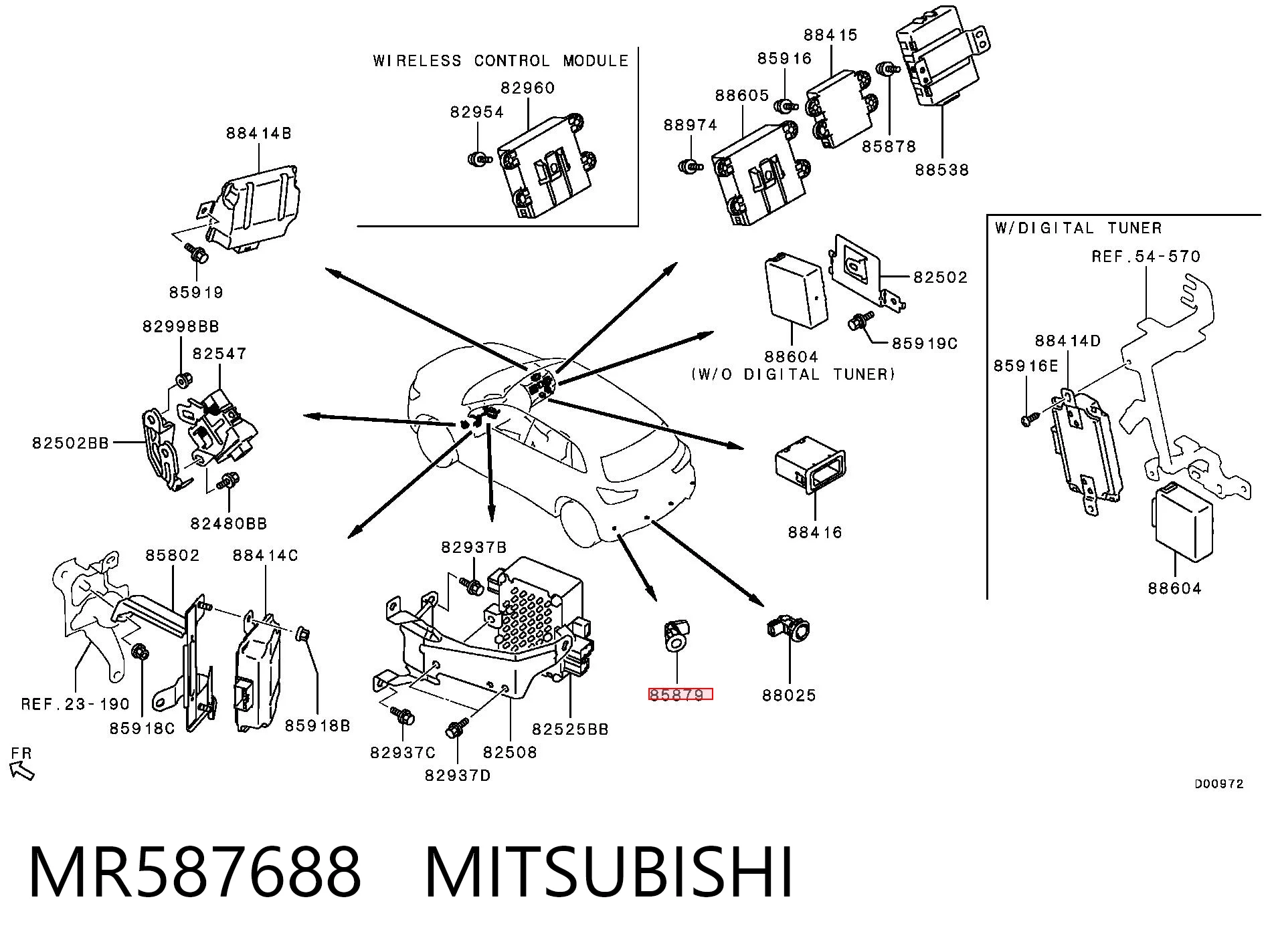 MR587688 Mitsubishi Датчик сигналізації паркування (парктронік), задній бічній
