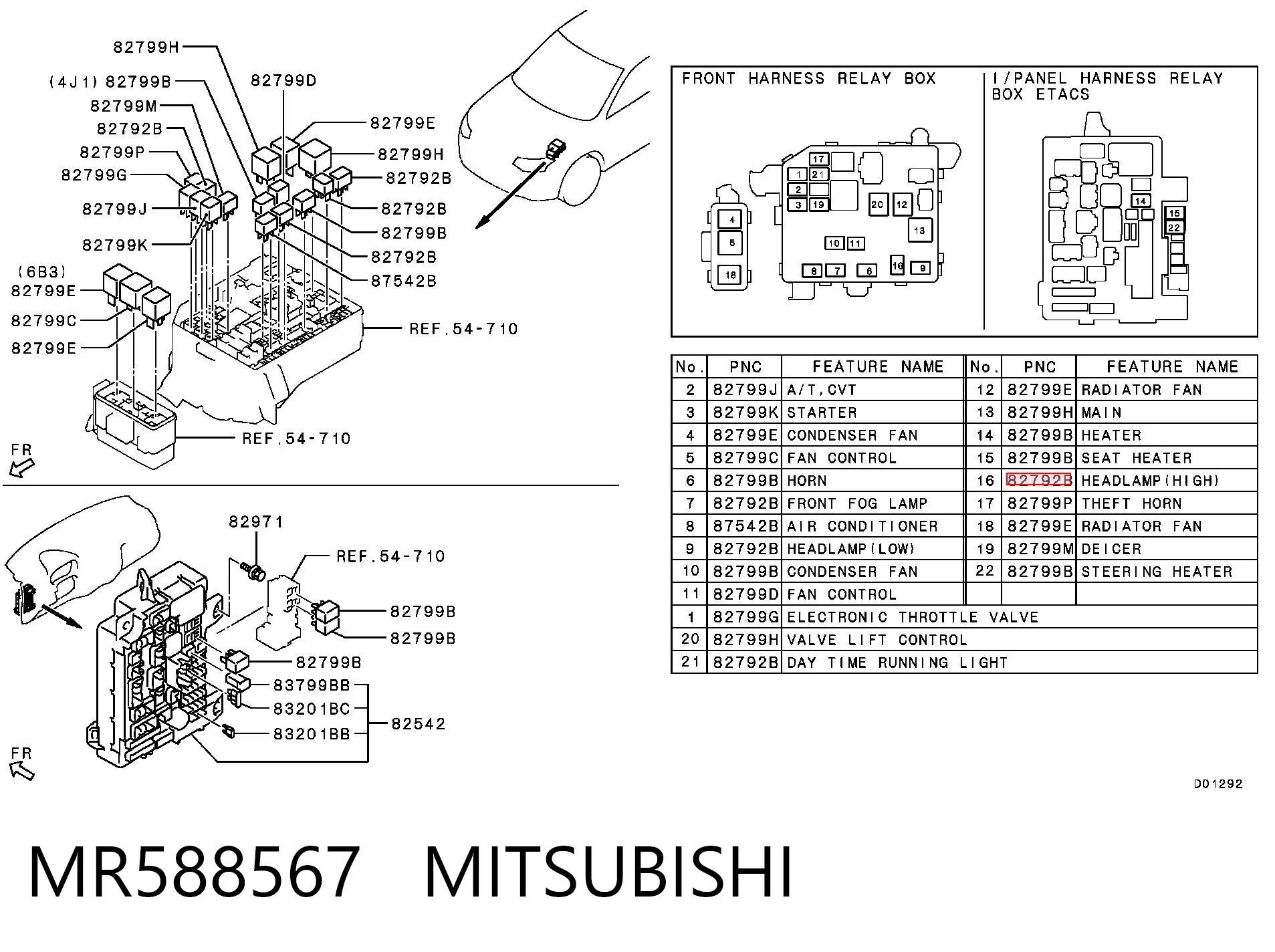MR588567 Mitsubishi Реле стартера