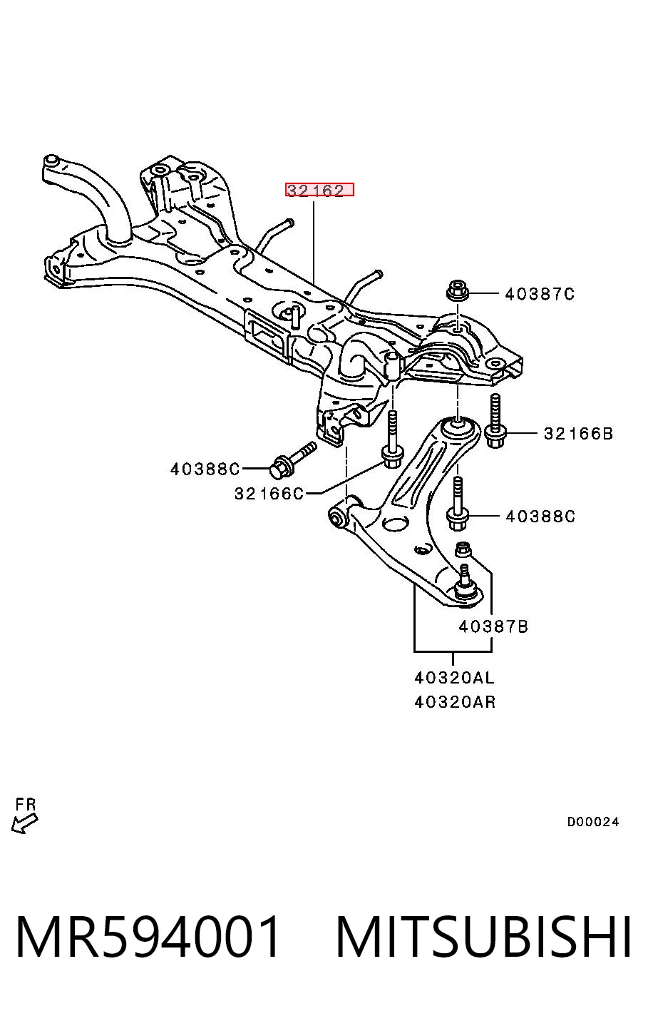Передня балка на Mitsubishi Colt VI Z3A
