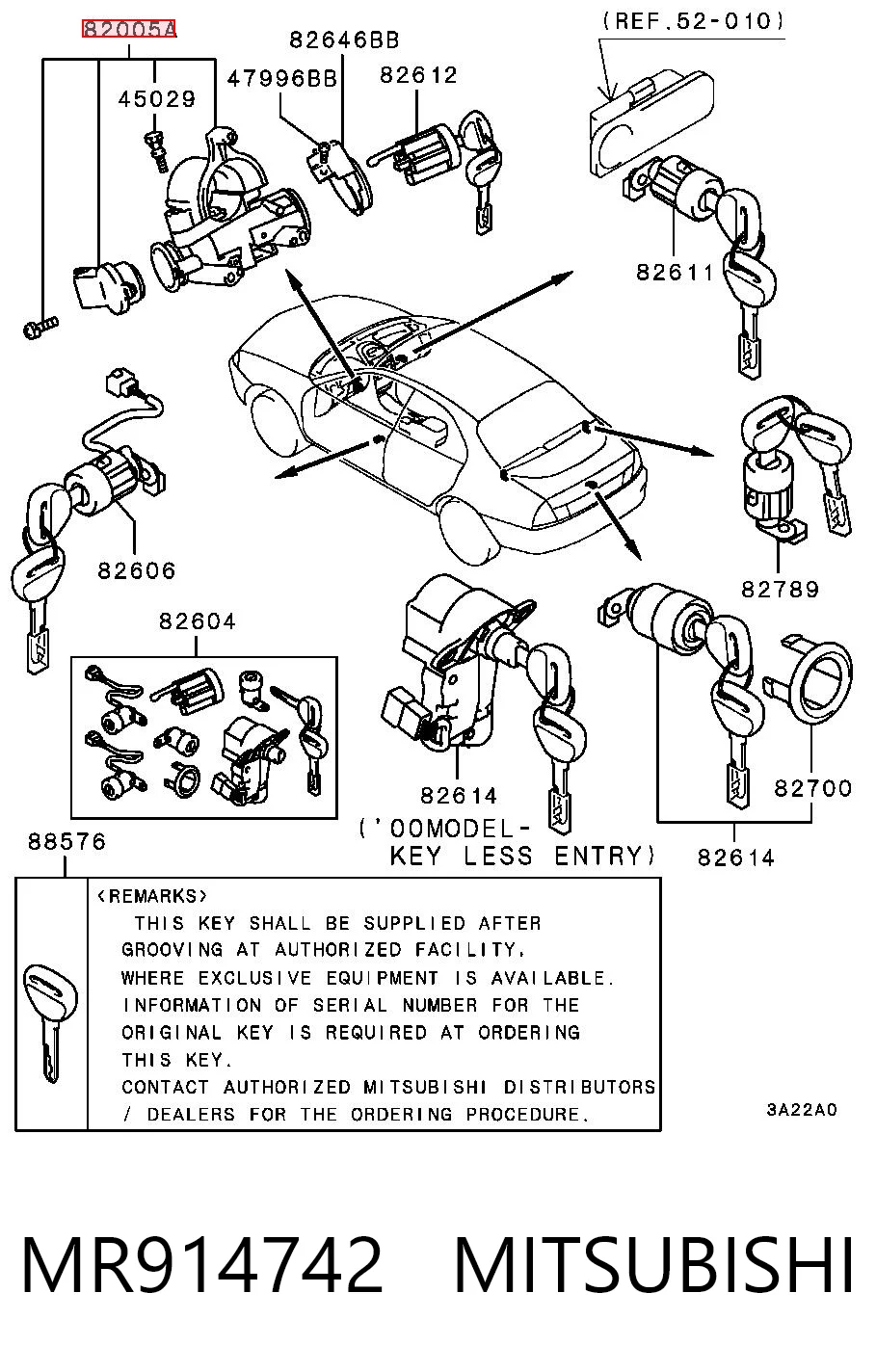 Замок запалювання Chrysler 4408A007 ціна, від 11.72 USD