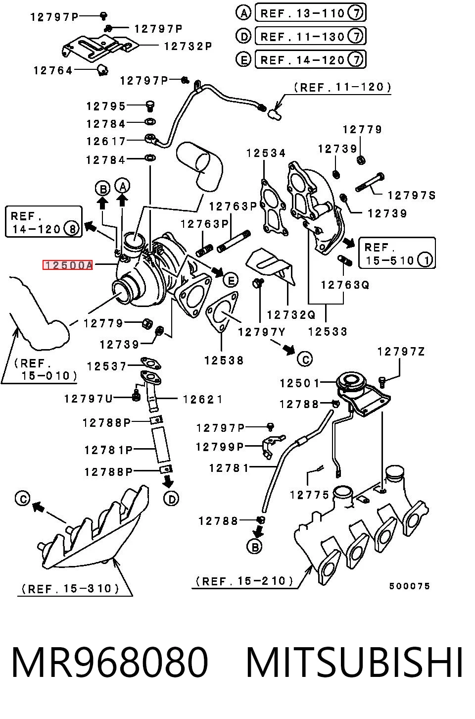 MR968080 Mitsubishi Турбонаддув