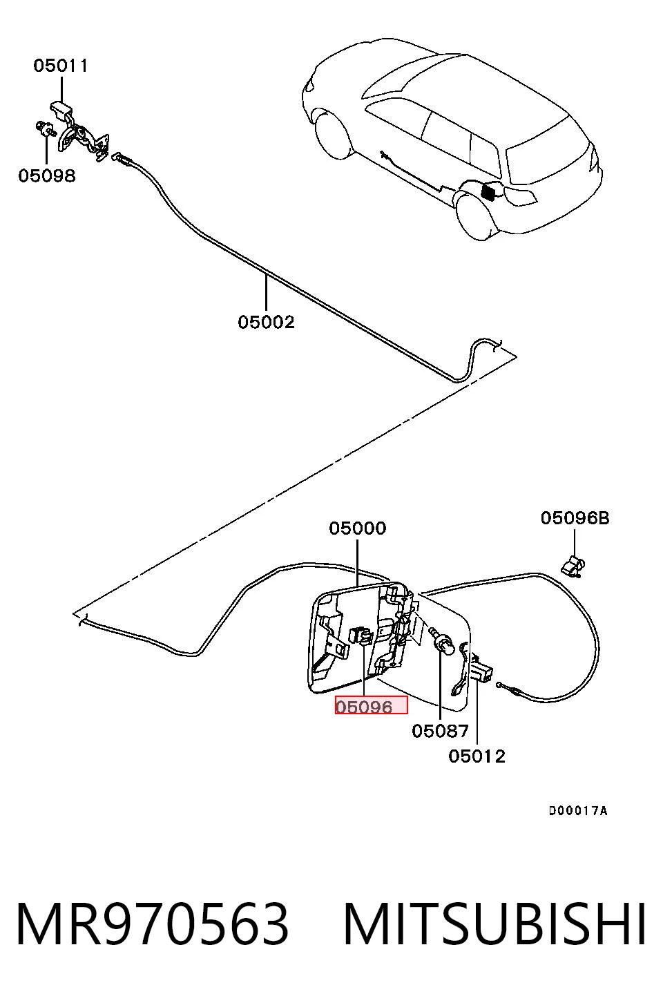 MR970563 Mitsubishi Фіксатор лючка бензобака