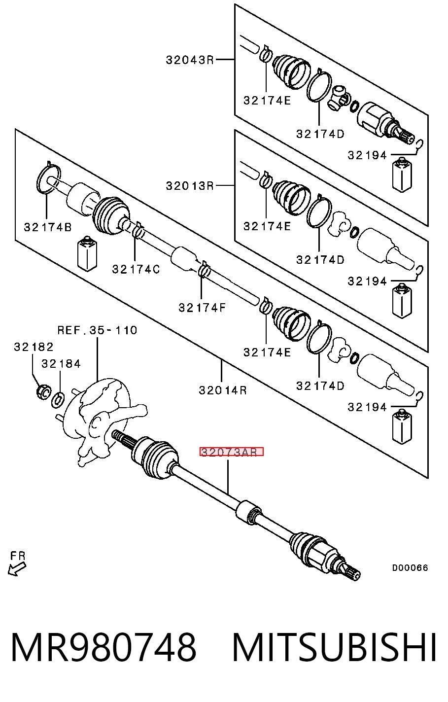 Піввісь передня, права Mitsubishi Colt VII хетчбек (Z3) (2008 - 2012) ціна, від 73.09 USD