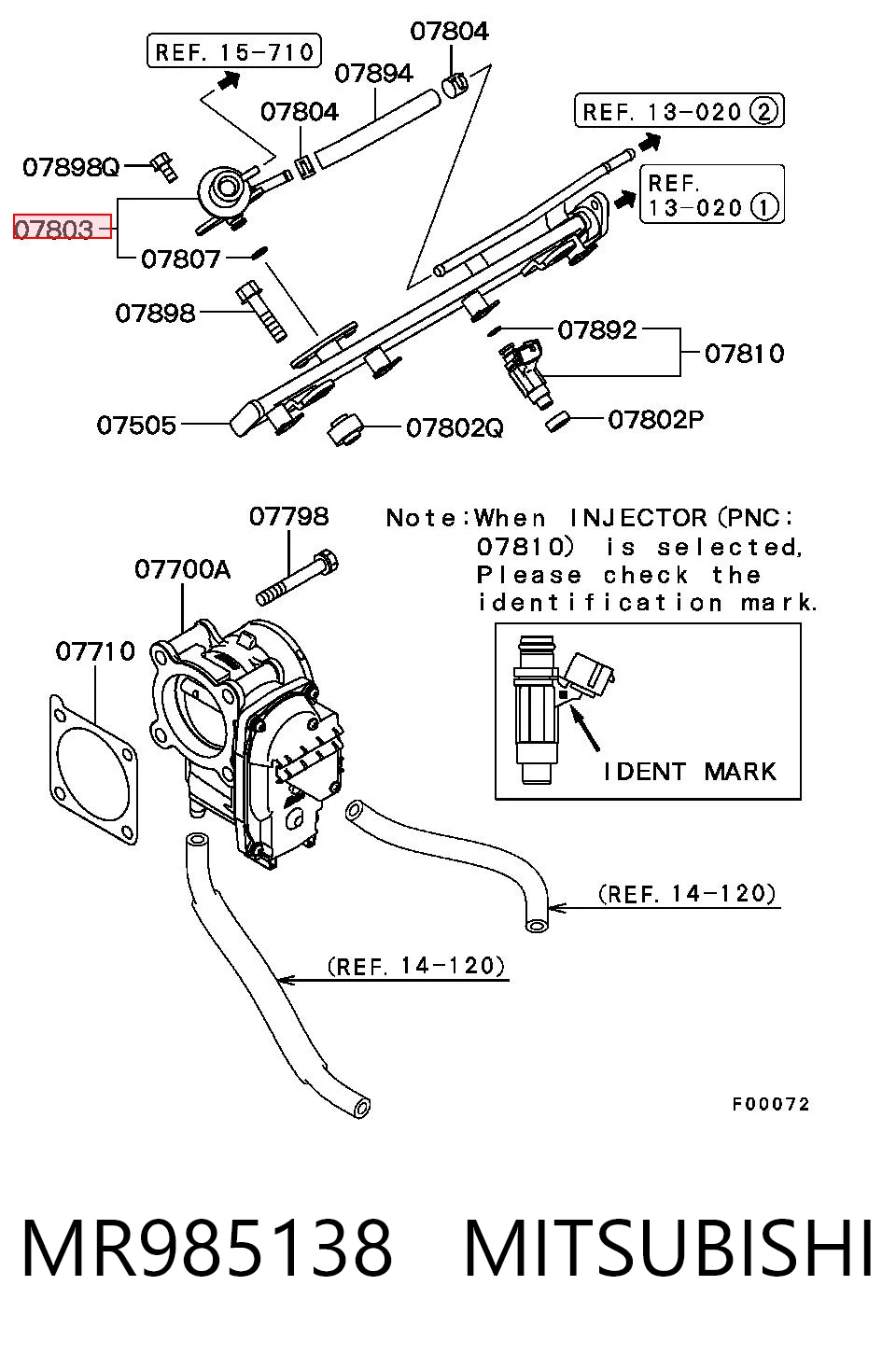 MR985138 Mitsubishi Регулятор тиску палива