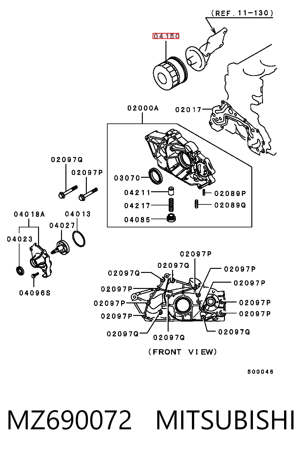 MZ690072 Mitsubishi Фільтр масла