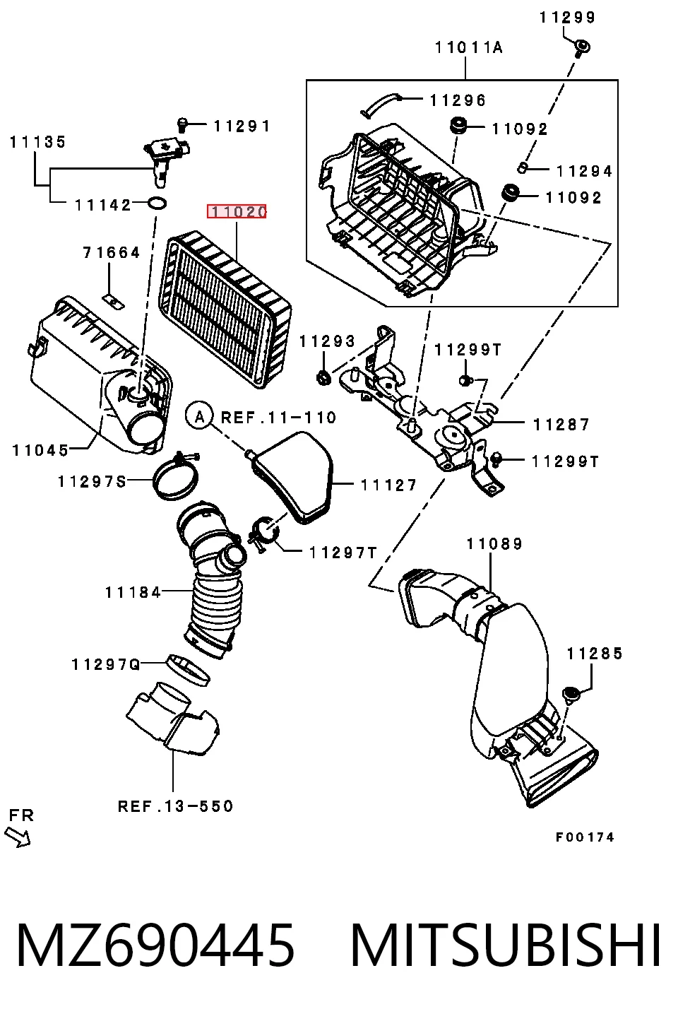 MZ690445 Mitsubishi Повітряний фільтр двигуна