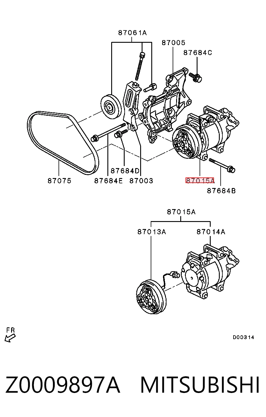 Z0009897A Mitsubishi Компресор холодоагенту