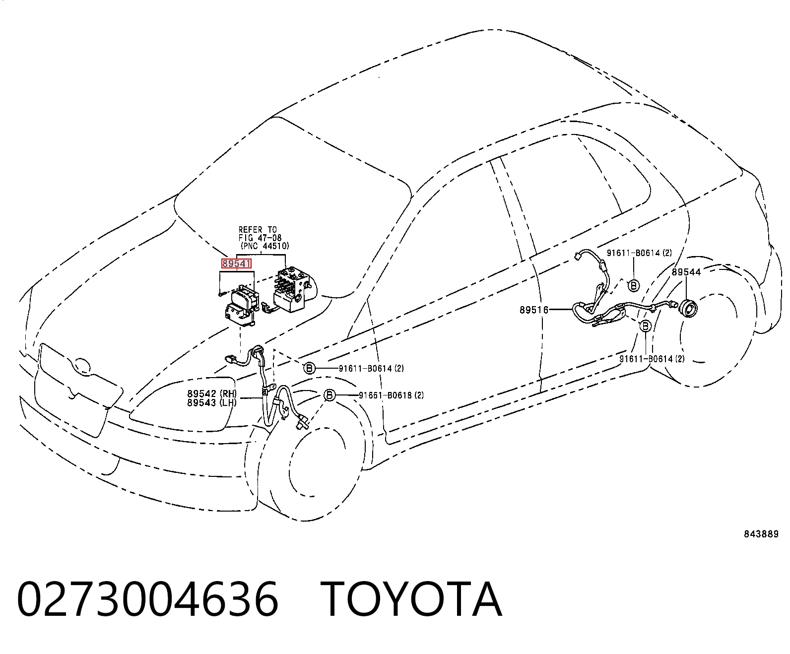 Блок управління АБС (ABS) на Toyota Yaris  P10