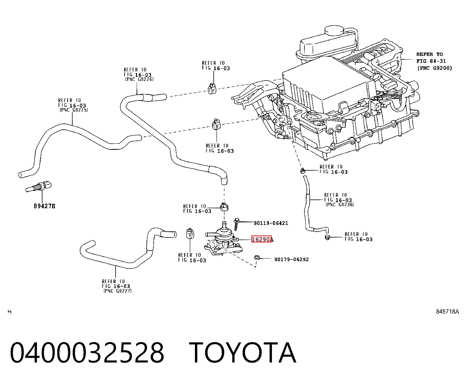 0400032528 Toyota Насос охолодження інвертора