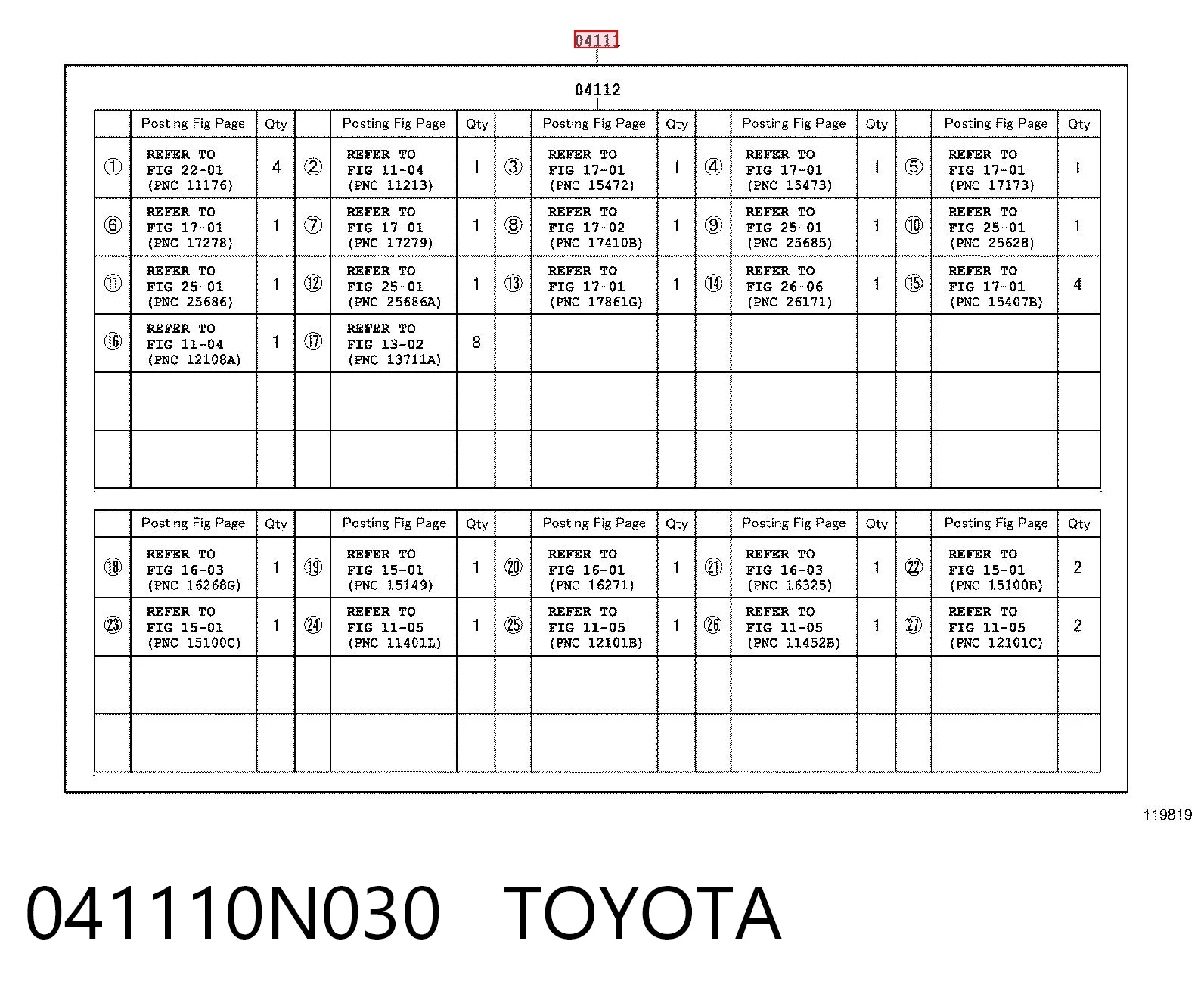 041110N030 Toyota