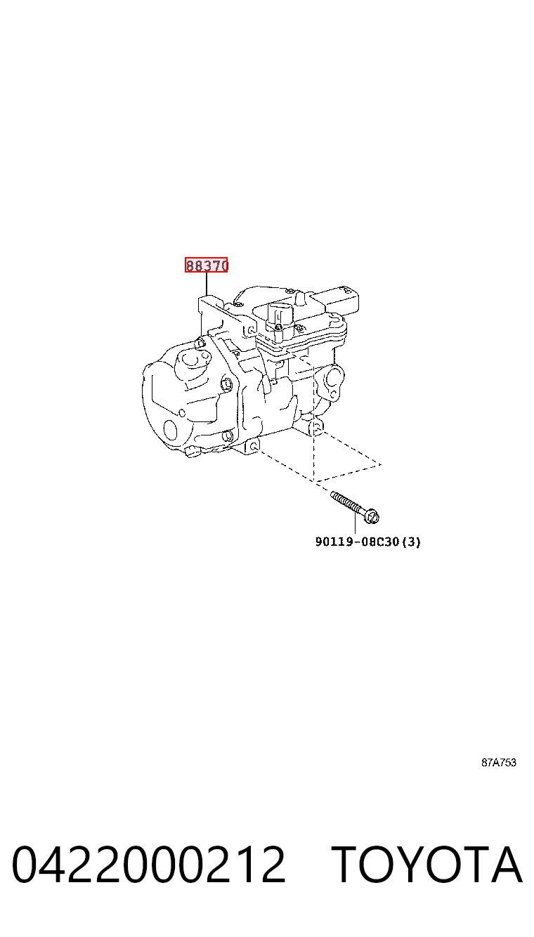 0422000212 Toyota Компресор холодоагенту