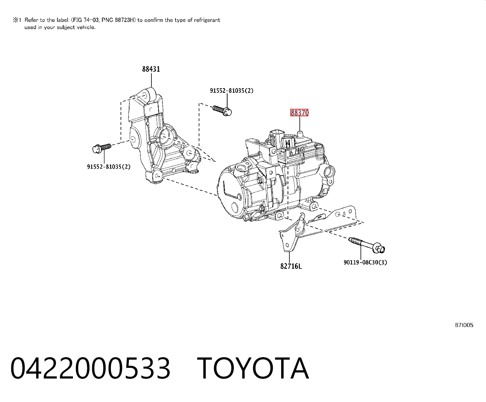 0422000533 Toyota Компресор холодоагенту