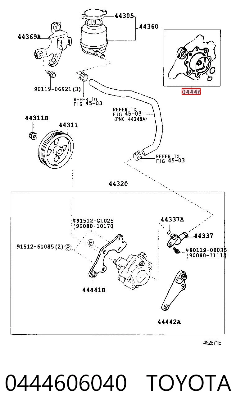 0444606040 Toyota Ремкомплект насосу гідропідсилювача керма