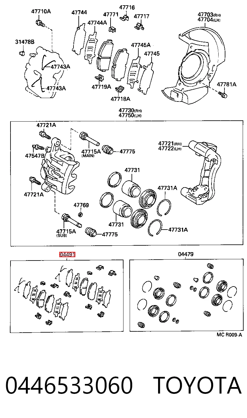 0446533060 Toyota Передні гальмівні колодки