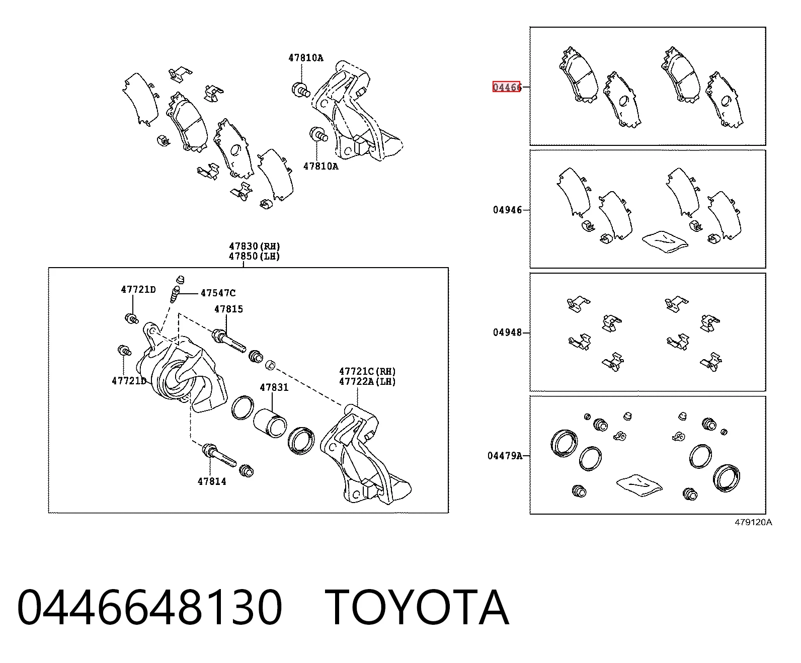 Задні гальмівні колодки Toyota 0446648130 ціна, від 34.21 USD