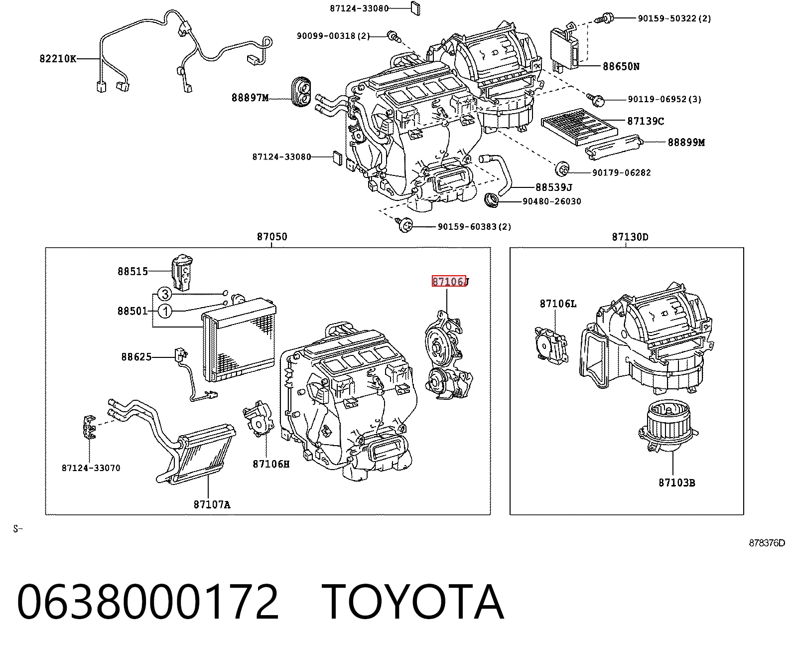0638000172 Toyota Мотор заслінки печі