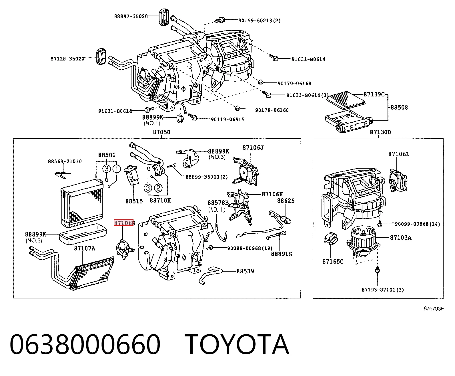 0638000660 Toyota Мотор заслінки печі