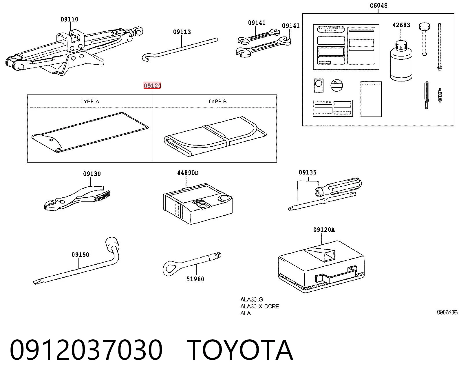 0912037030 Toyota Набір інструменту