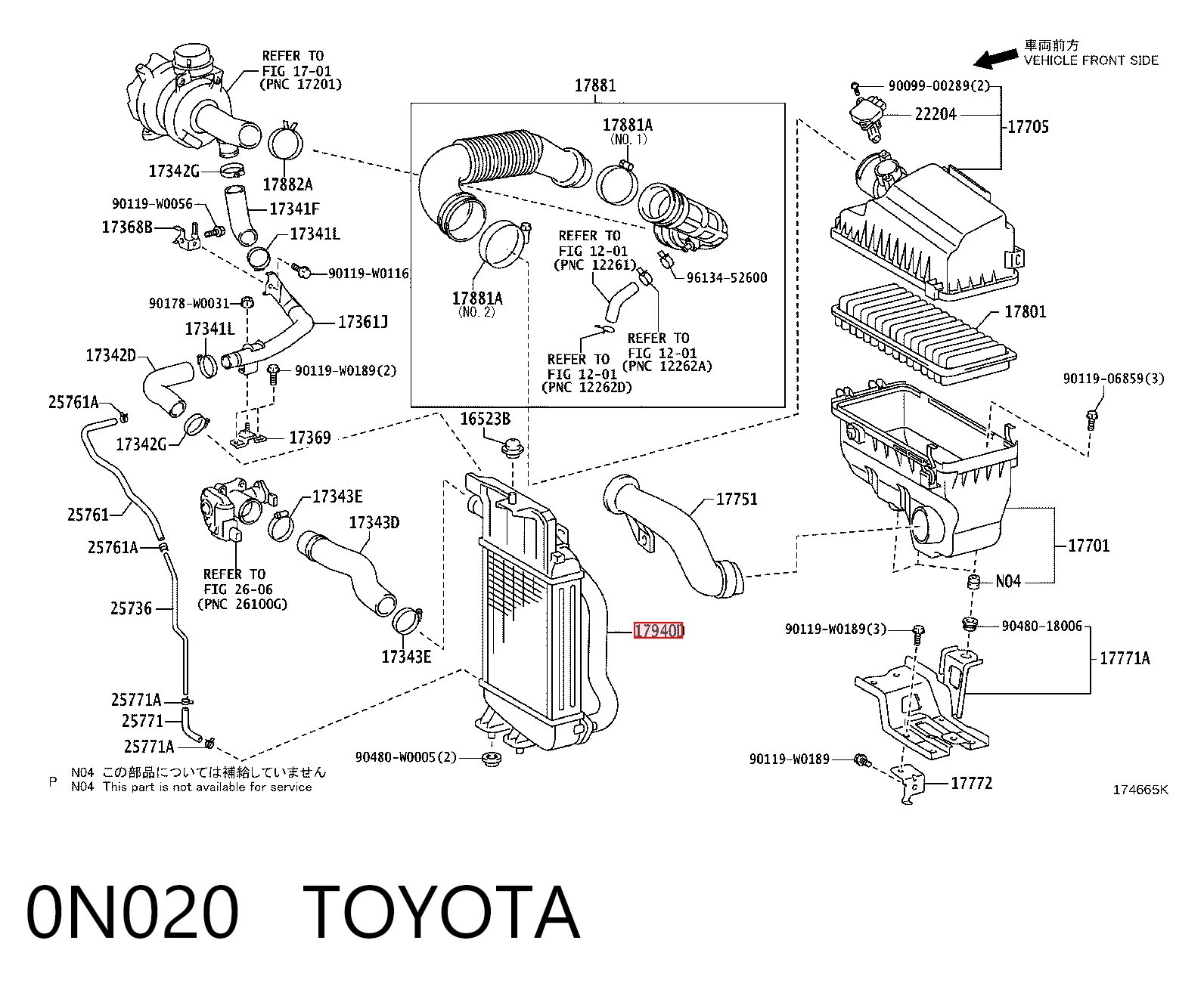 Охолоджувач наддувочного повітря на Toyota Yaris  SP90