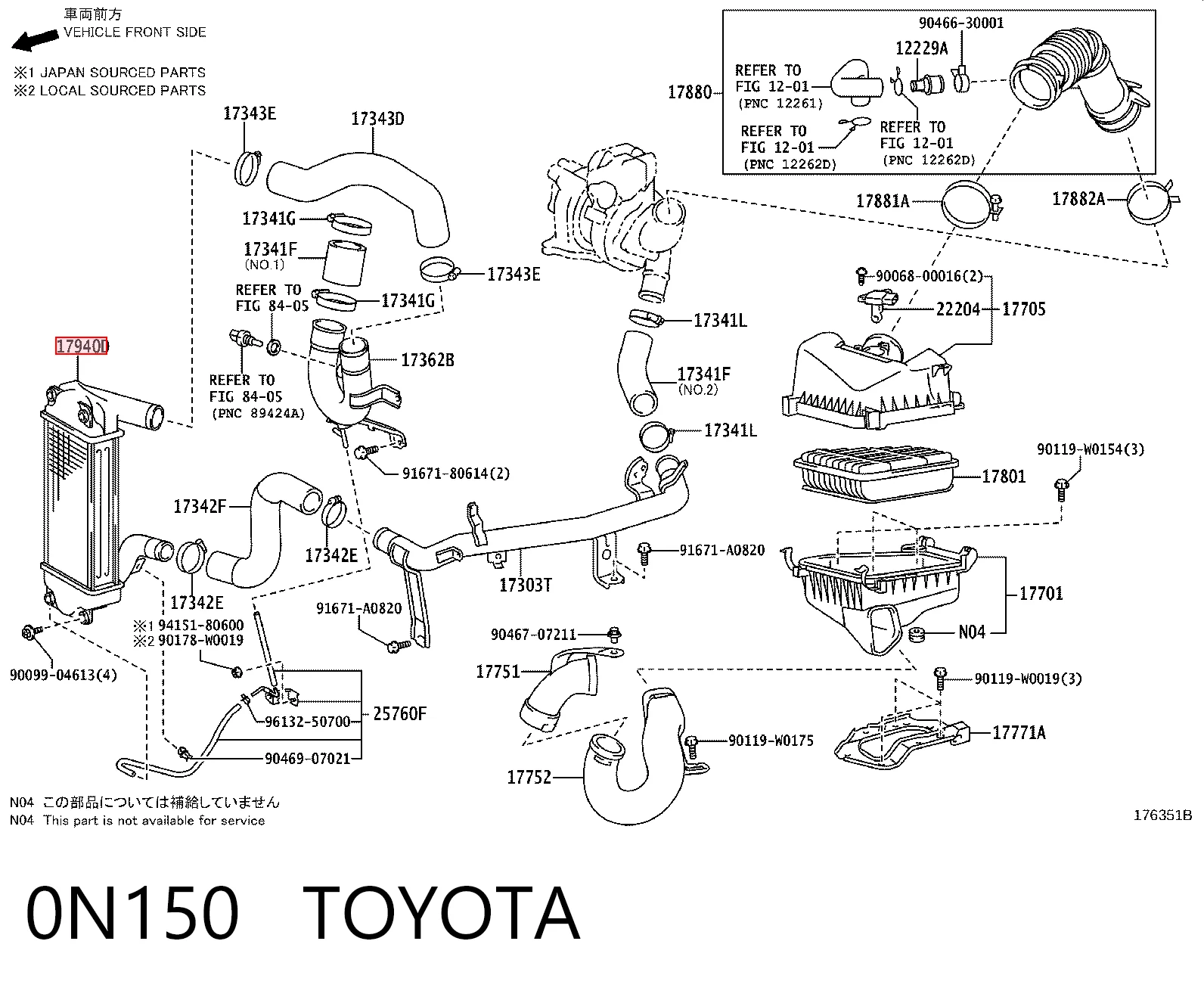Охолоджувач наддувочного повітря на Toyota Auris UKP E15