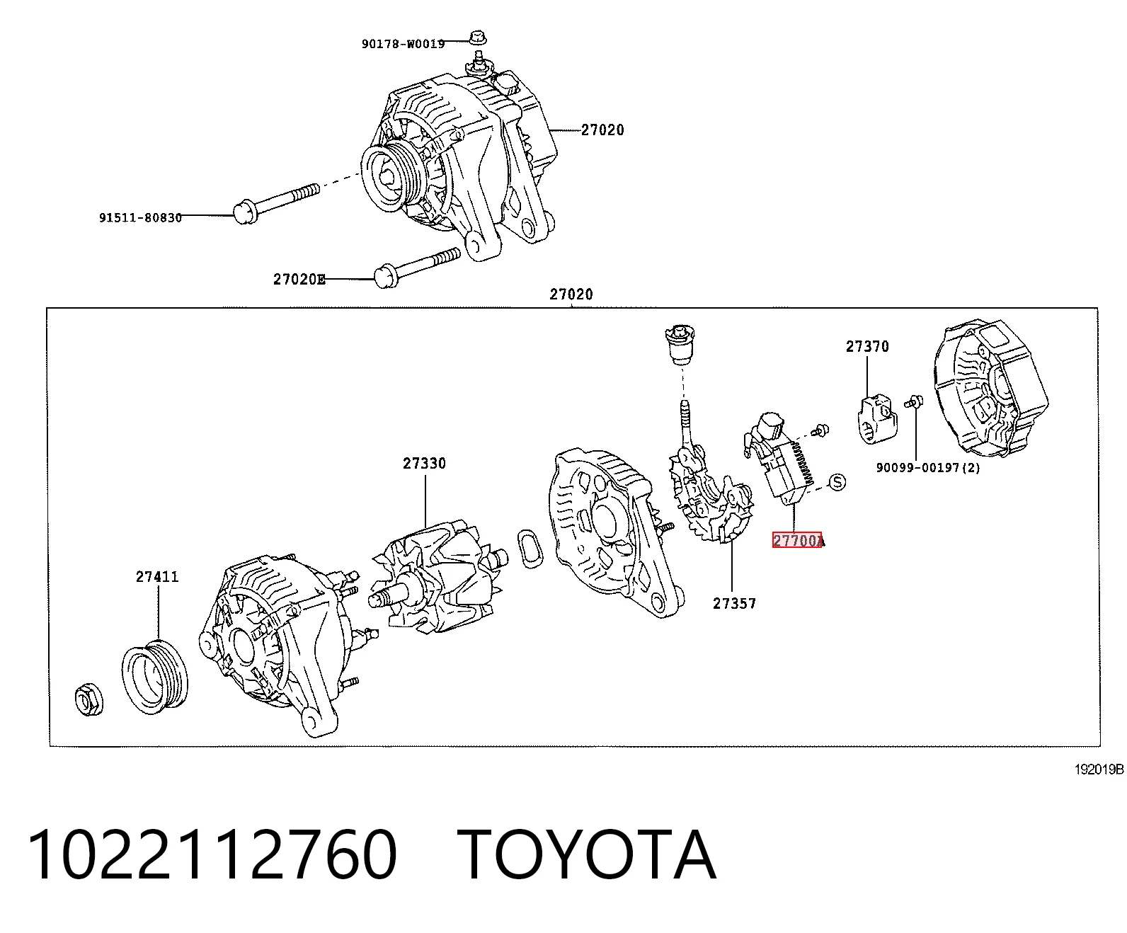 1022112760 Toyota Реле-регулятор (напруги)