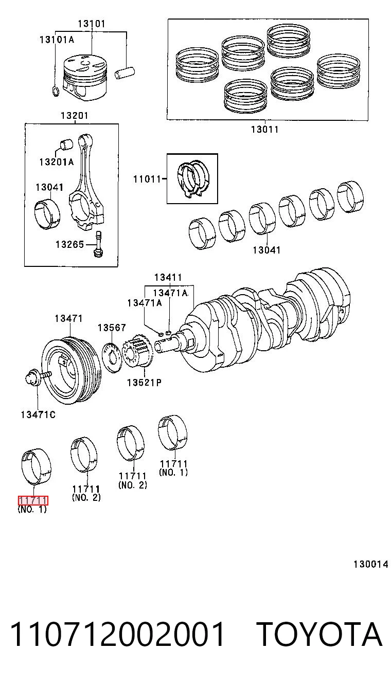 110712002001 Toyota Підшипник ковзання клонували