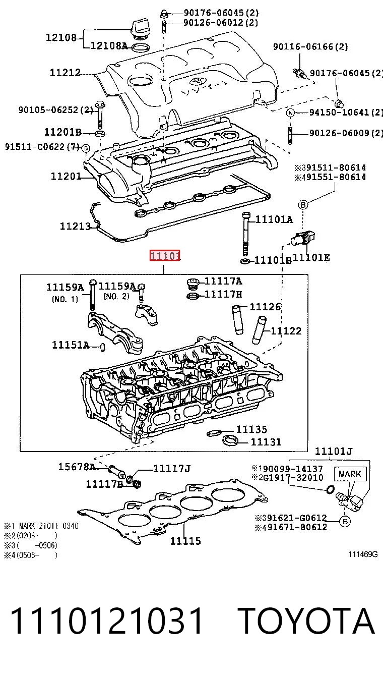 1110121031 Toyota Головка циліндрів