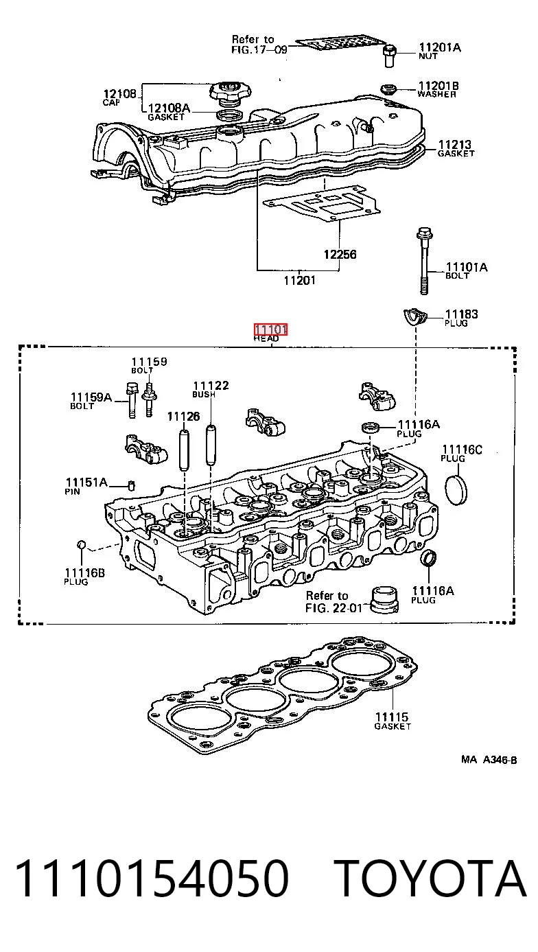 1110154050 Toyota Головка циліндрів