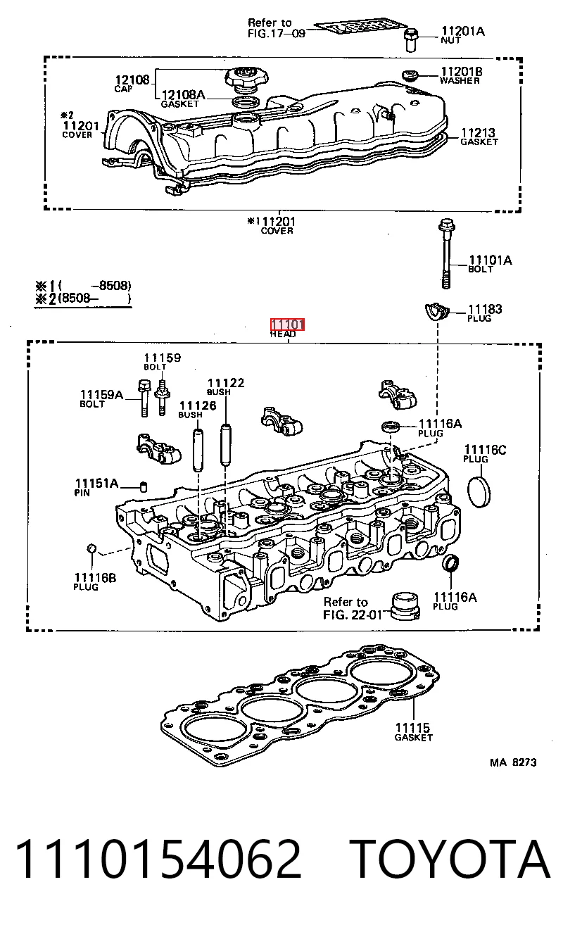 1110154062 Toyota Головка циліндрів