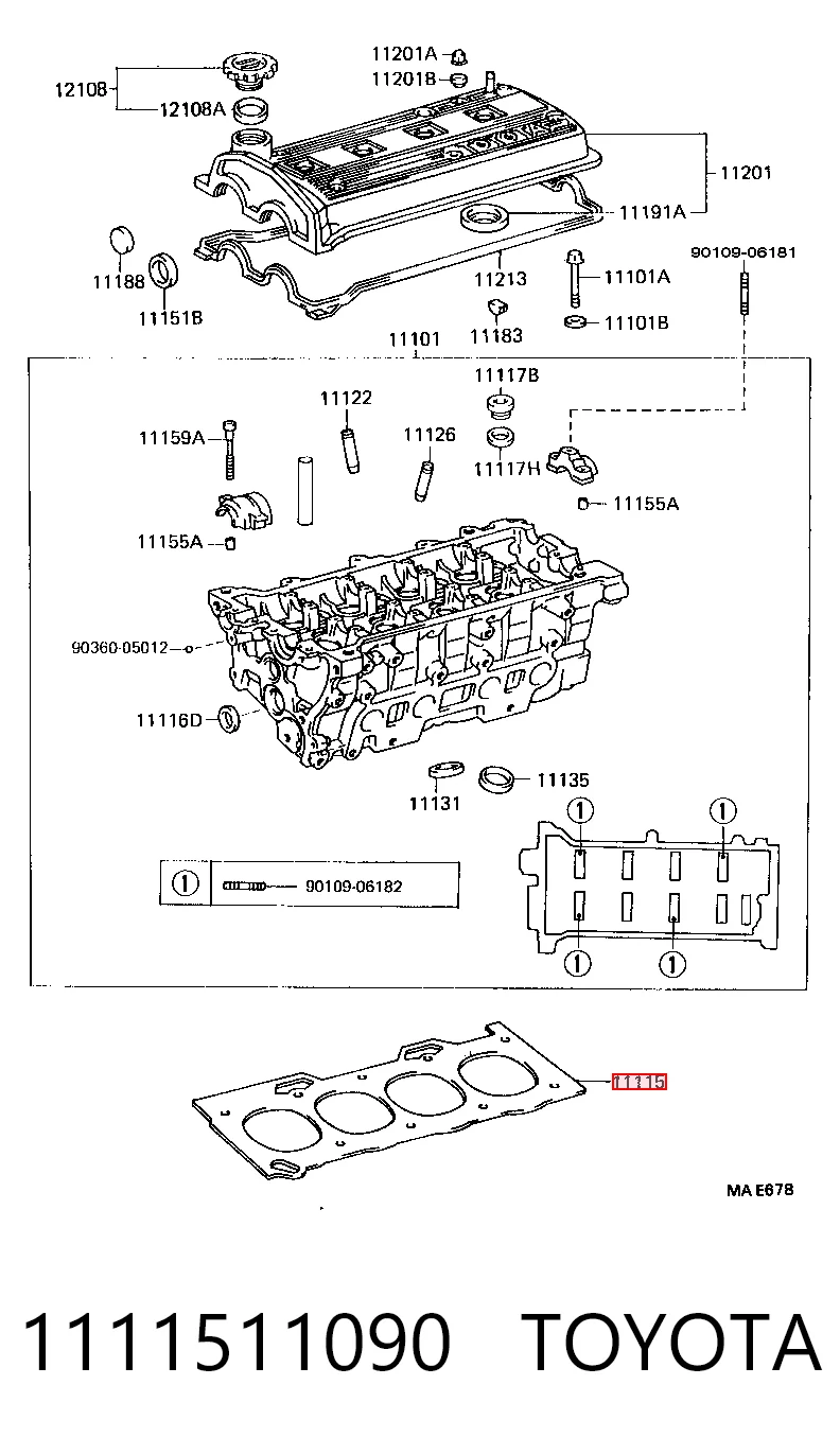 Прокладка ГБЦ Toyota Corolla ліфтбек (E10) (1992 - 1997) ціна, від 26.84 USD