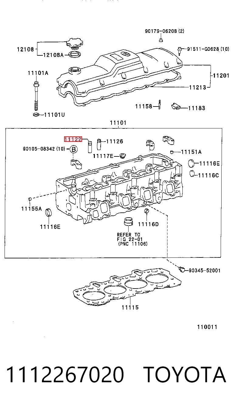 Направляюча втулка клапана Toyota Land Cruiser 90 позашляховик (J9) (1996 - 2002) ціна, від 2.76 USD