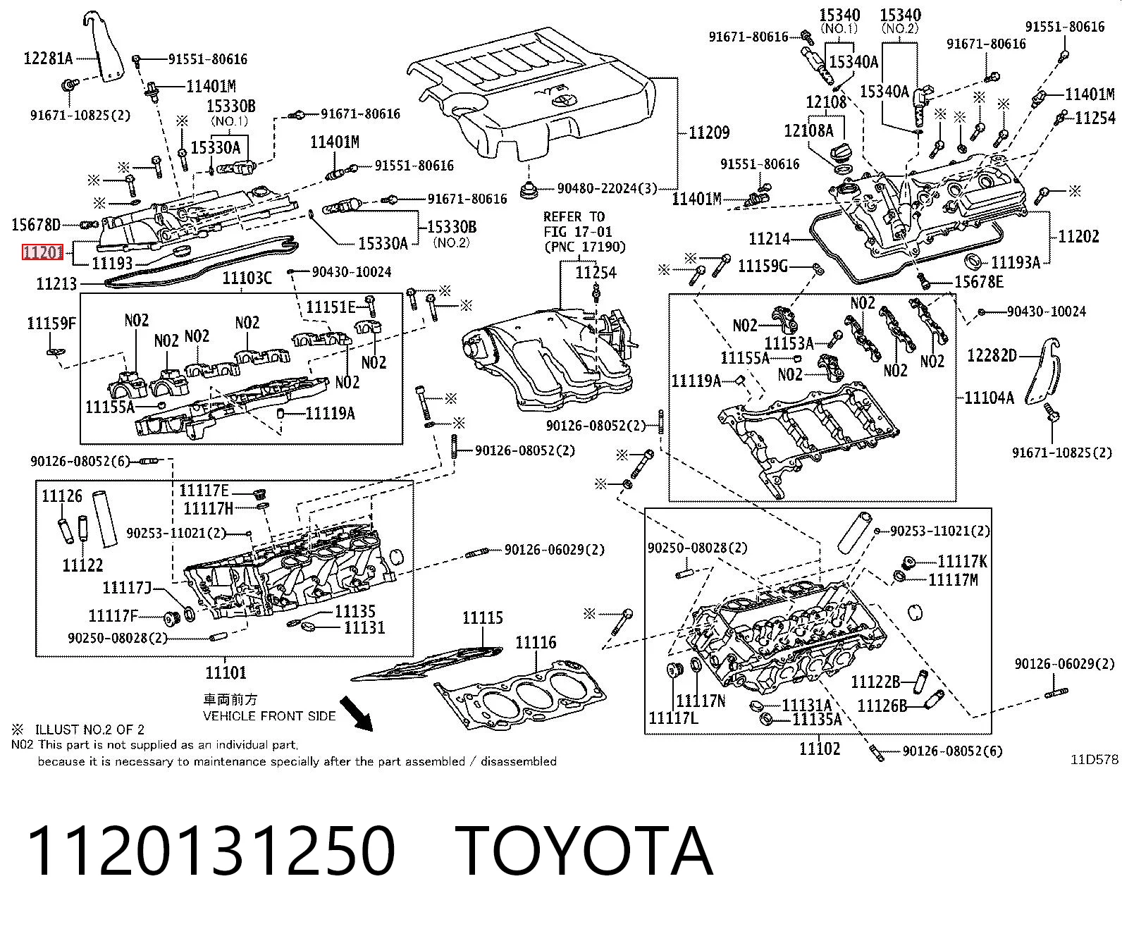 1120131250 Toyota Кришка клапанна, права
