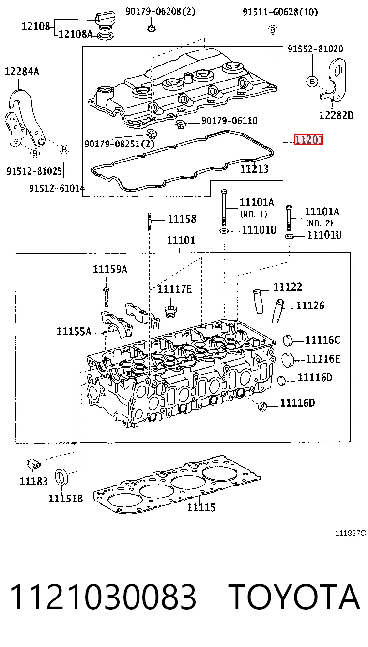 1121030083 Toyota Кришка двигуна