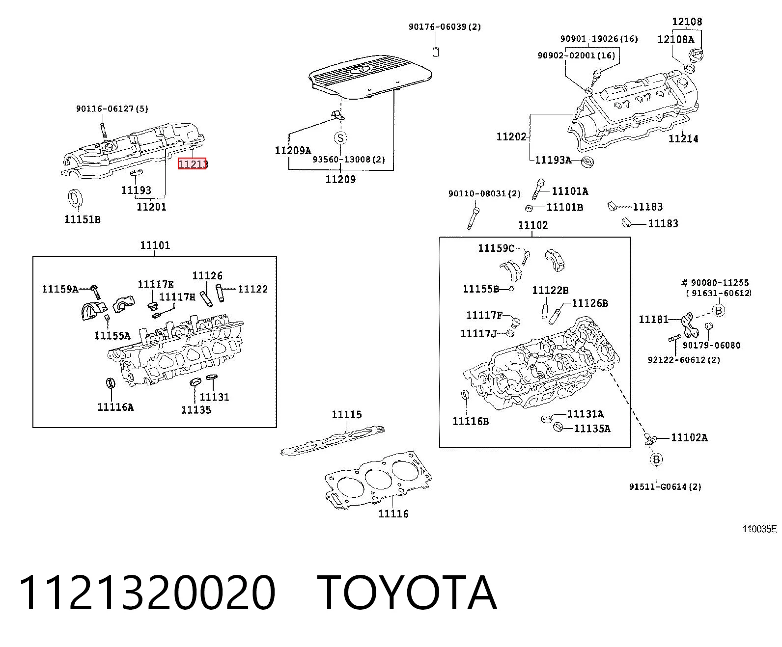 1121320020 Toyota Прокладка клапанної кришки, права