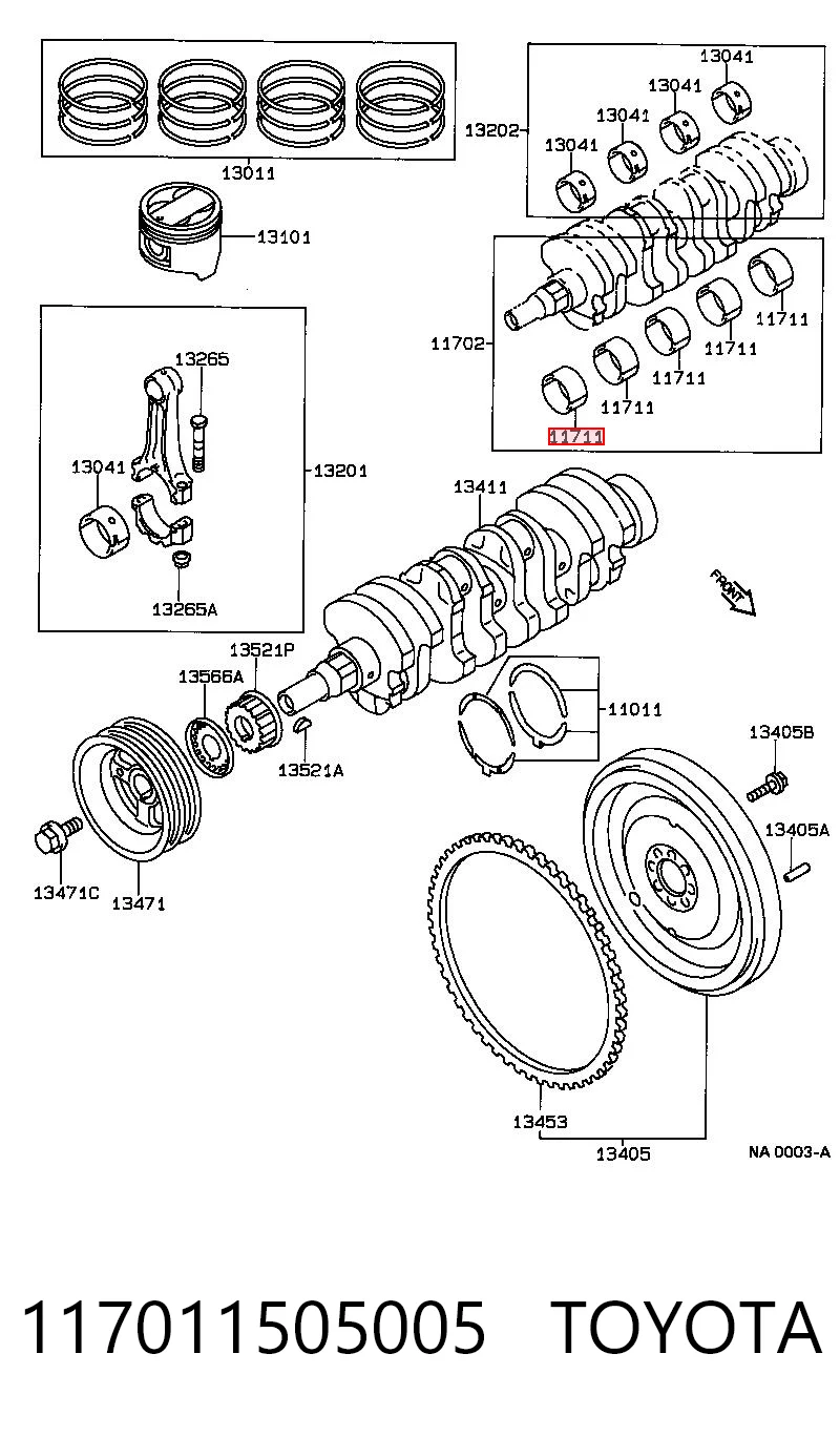 117011505005 Toyota Підшипник ковзання клонували